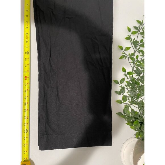 Old Navy Black High-Rise Wide-Leg Comfort Waistband Linen-Blend Pants Petite L - Picture 12 of 13